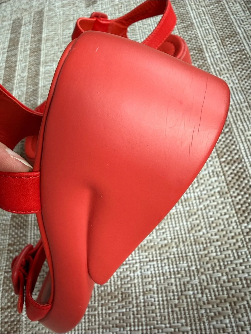 CAMPER: Women Red Buckle Wedge Sandals - Comfortable Summer Shoes
